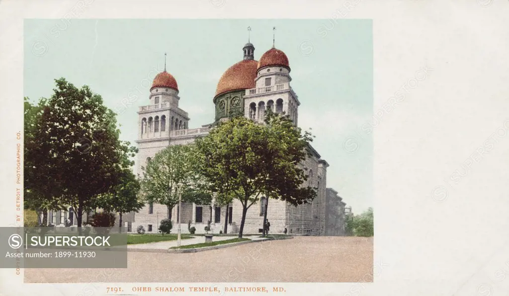 Oheb Shalom Temple, Baltimore, MD. Postcard. 1903, Oheb Shalom Temple, Baltimore, MD. Postcard 