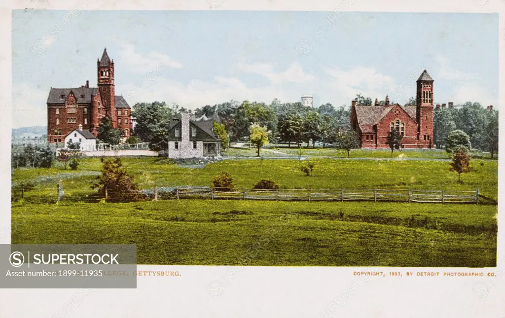 Pennsylvania College, Gettysburg Postcard. 1903, View of Pennsylvania College, renamed Gettysburg College in 1921. 