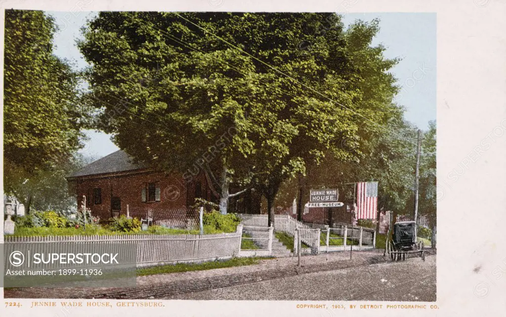Jennie Wade House, Gettysburg Postcard. 1903, Jennie Wade House, Gettysburg Postcard 
