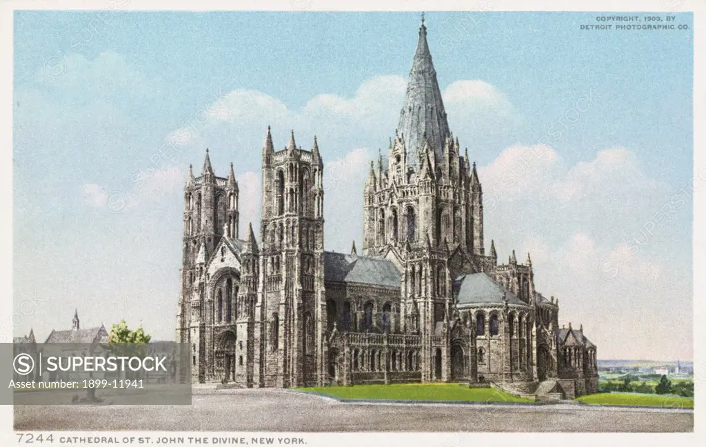 Cathedral of St. John the Divine, New York Postcard. 1903, Cathedral of St. John the Divine, New York Postcard 