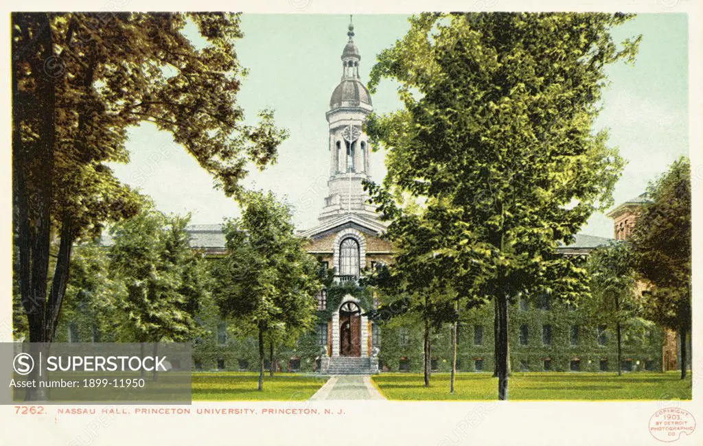 Nassau Hall, Princeton University Postcard. 1903, Nassau Hall, Princeton University Postcard 