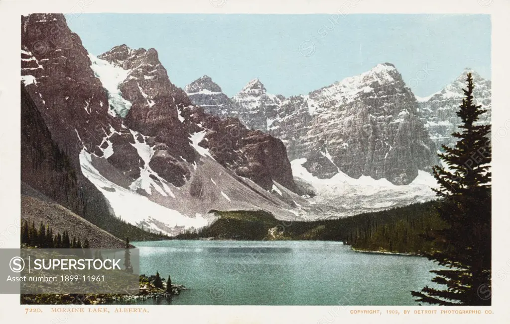 Moraine Lake, Alberta Postcard. 1903, Moraine Lake, Alberta Postcard 