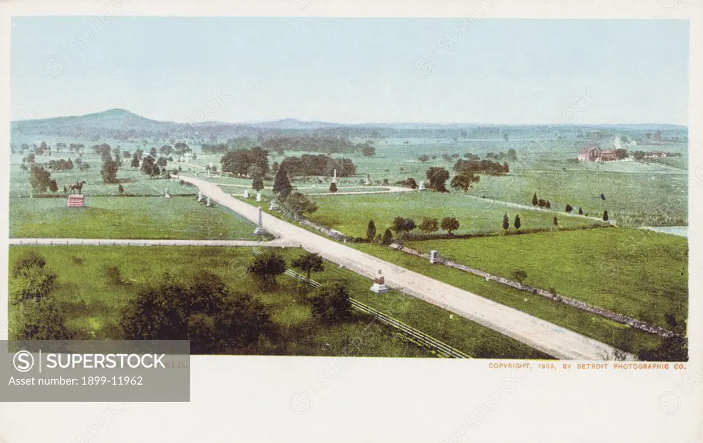 Gettysburg Battlefield Postcard. 1903, Gettysburg Battlefield Postcard 
