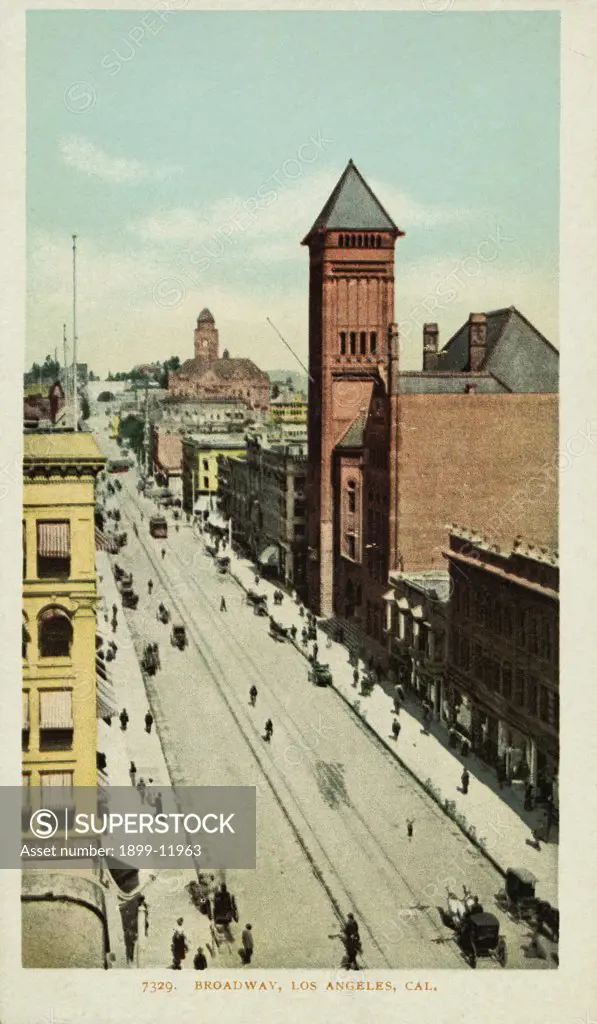 Broadway, Los Angeles, Cal. Postcard. ca. 1900, Broadway, Los Angeles, Cal. Postcard 