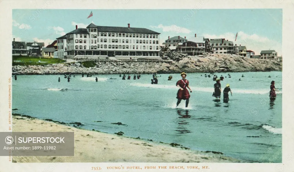 Young's Hotel, from the Beach Postcard. 1904, Young's Hotel, from the Beach Postcard 