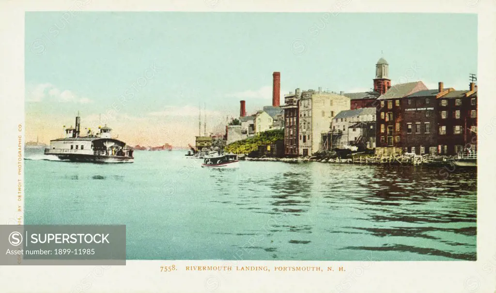 Rivermouth Landing, Portsmouth, New Hampshire Postcard. 1904, Rivermouth Landing, Portsmouth, New Hampshire Postcard 