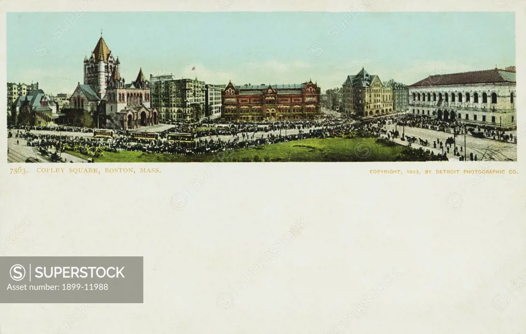 Copley Square, Boston, Mass. Postcard. 1903, Copley Square, Boston, Mass. Postcard 
