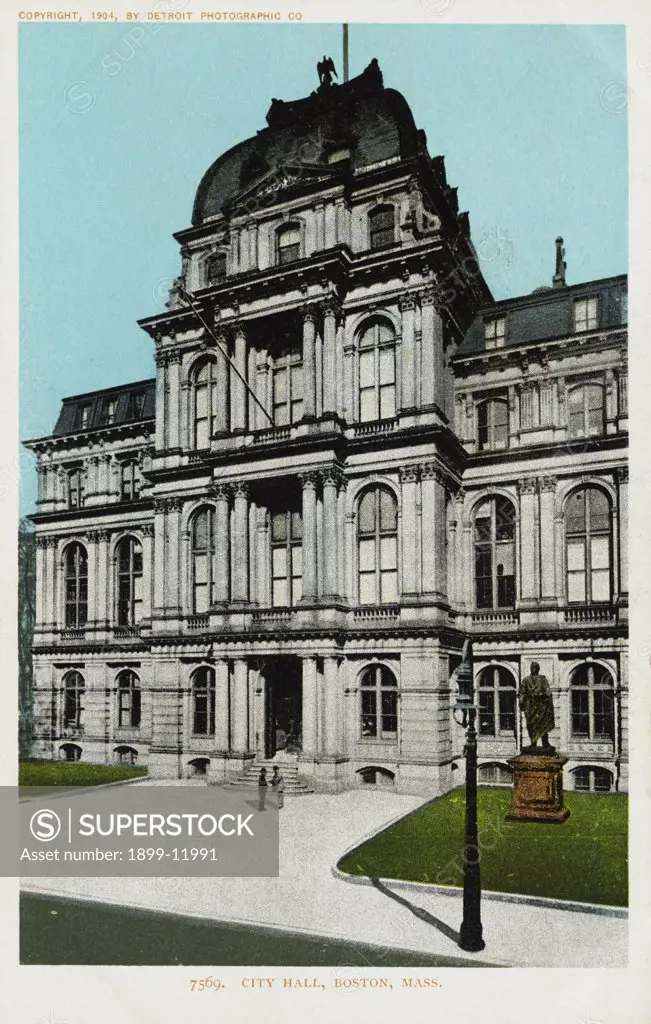 City Hall, Boston, Mass. Postcard. 1904, City Hall, Boston, Mass. Postcard 