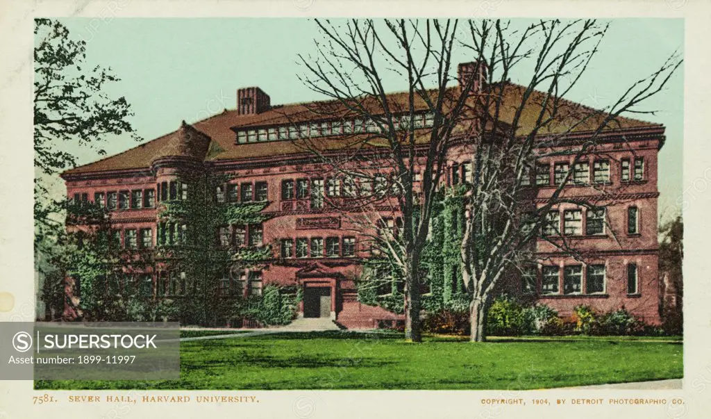 Sever Hall, Harvard University Postcard. 1904, Sever Hall, Harvard University Postcard 