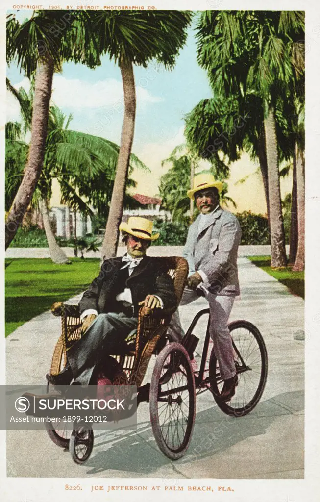 Joe Jefferson at Palm Beach, Fla. Postcard. 1904, Joe Jefferson at Palm Beach, Fla. Postcard 