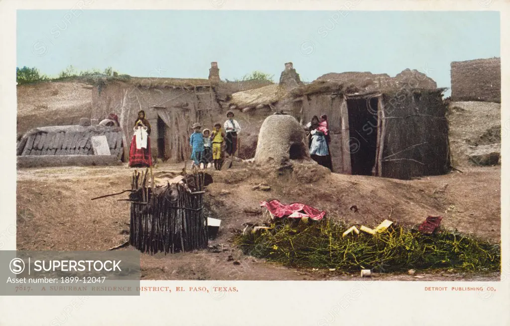 A Suburban Residence District, El Paso, Texas Postcard. A Suburban Residence District, El Paso, Texas Postcard 