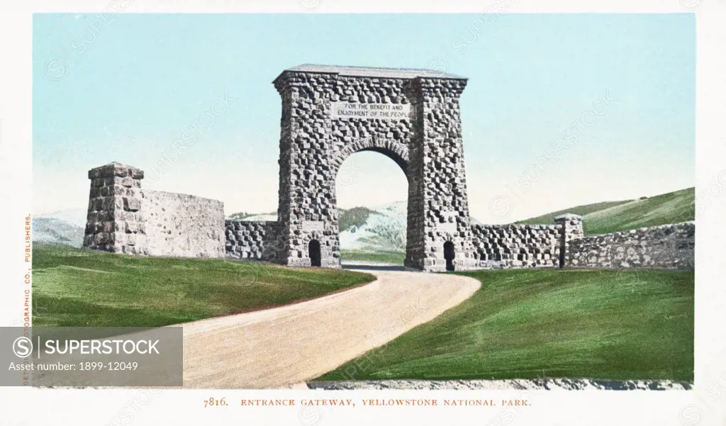 Entrance Gateway, Yellowstone National Park Postcard. Entrance Gateway, Yellowstone National Park Postcard 