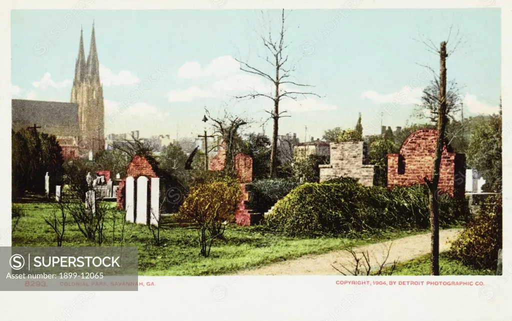 Colonial Park, Savannah, GA. Postcard. 1904, Colonial Park, Savannah, GA. Postcard 