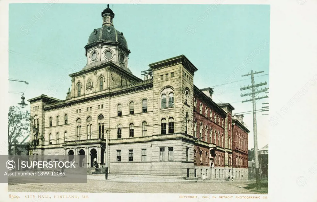 City Hall, Portland, ME. Postcard. 1904, City Hall, Portland, ME. Postcard 