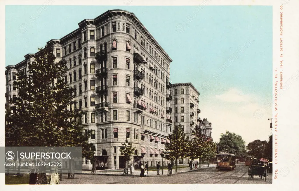 Connecticut Avenue Washington, D.C. Postcard. 1904, Connecticut Avenue Washington, D.C. Postcard 