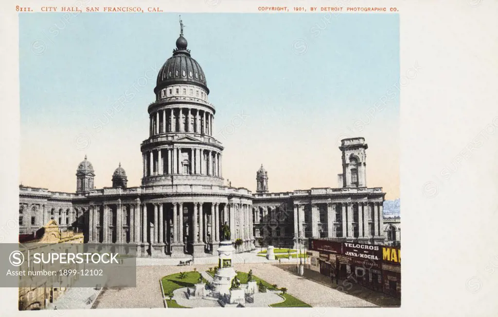 City Hall, San Francisco, Cal. Postcard. 1901, City Hall, San Francisco, Cal. Postcard 