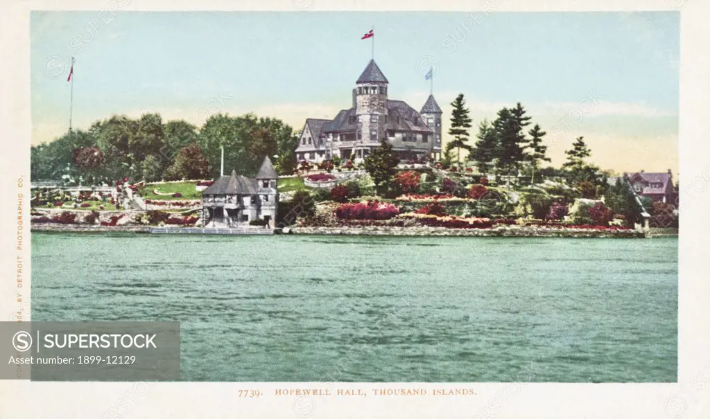 Hopewell Hall, Thousand Islands Postcard. 1904, Hopewell Hall, Thousand Islands Postcard 