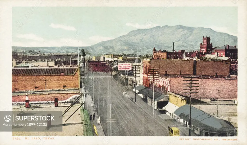 El Paso, Texas Postcard. ca. 1888-1905, El Paso, Texas Postcard 