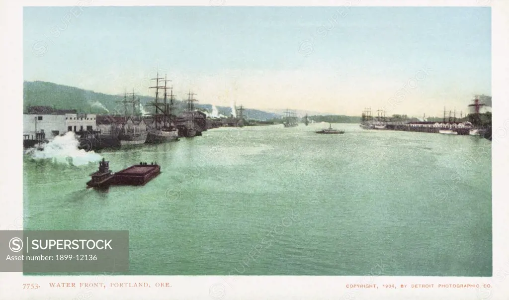 Water Front, Portland, Ore. Postcard. 1904, Water Front, Portland, Ore. Postcard 