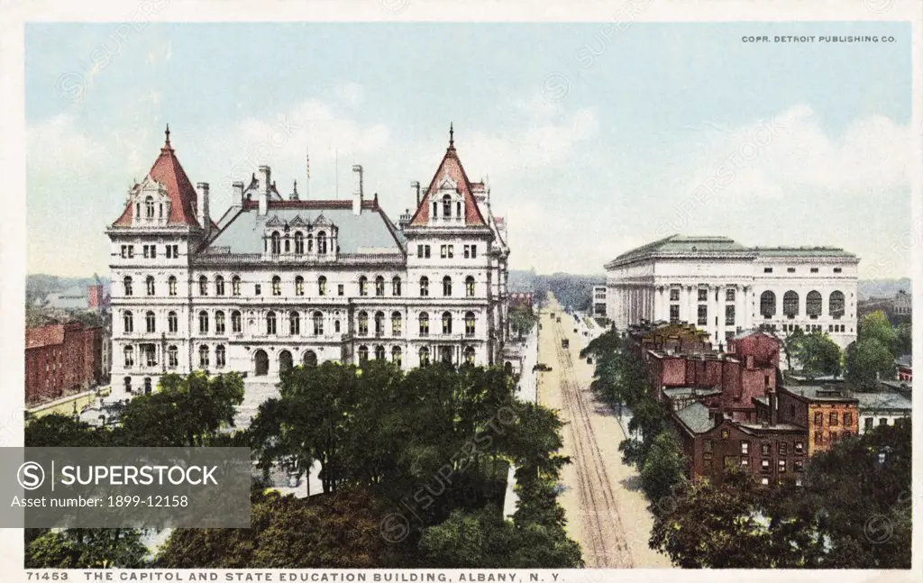 The Capitol and State Education Building, Albany, N.Y. Postcard. ca. 1915-1925, The Capitol and State Education Building, Albany, N.Y. Postcard 