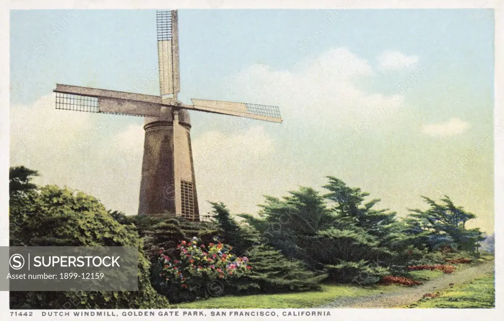 Dutch Windmill, Golden Gate Park, San Francisco, California Postcard. ca. 1915-1925, Dutch Windmill, Golden Gate Park, San Francisco, California Postcard 