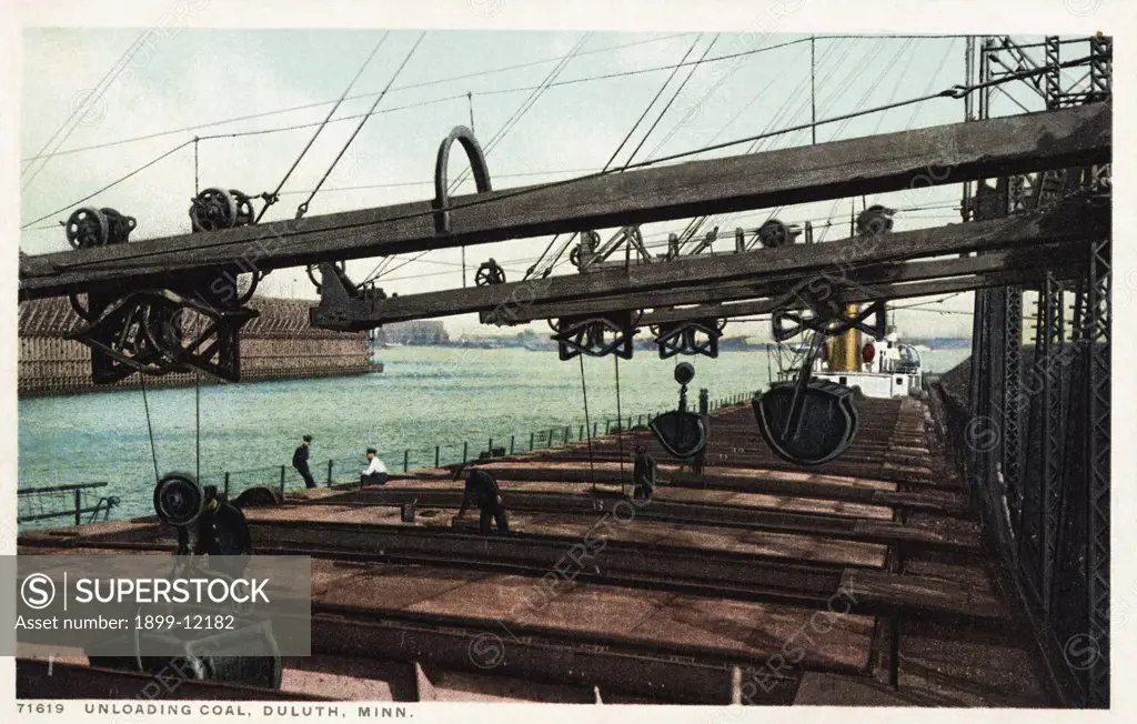 Unloading Coal, Duluth, Minn. Postcard. ca. 1915-1925, Unloading Coal, Duluth, Minn. Postcard 