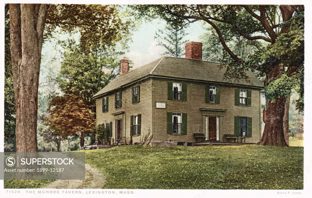 The Munroe Tavern, Lexington, Mass. Postcard. ca. 1915-1925, The Munroe Tavern, Lexington, Mass. Postcard 