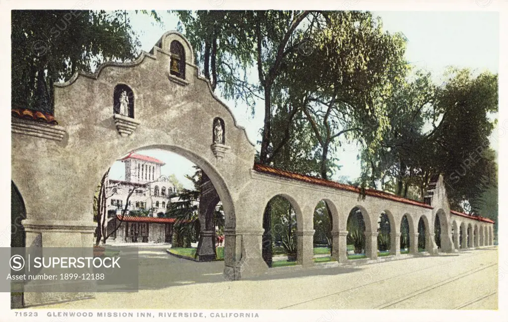 Glenwood Mission Inn, Riverside, California Postcard. ca. 1915-1925, Glenwood Mission Inn, Riverside, California Postcard 