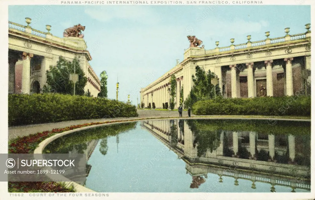 Court of the Four Seasons Postcard. ca. 1915-1930, This image is from the Panama-Pacific International Exposition in San Francisco, California in 1915. 