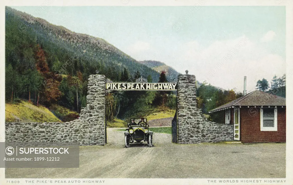 The Pike's Peak Auto Highway Postcard. ca. 1915-1930, The Pike's Peak Auto Highway Postcard 