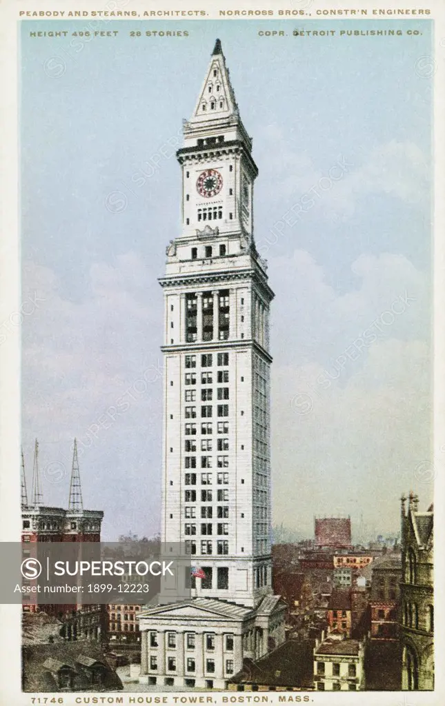 Custom House Tower, Boston, Mass. Postcard. ca. 1915-1930, Custom House Tower, Boston, Mass. Postcard 