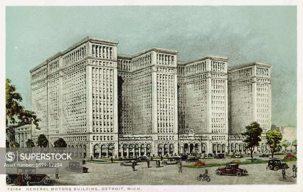 General Motors Building, Detroit, Mich. Postcard. ca. 1905-1939, General Motors Building, Detroit, Mich. Postcard 