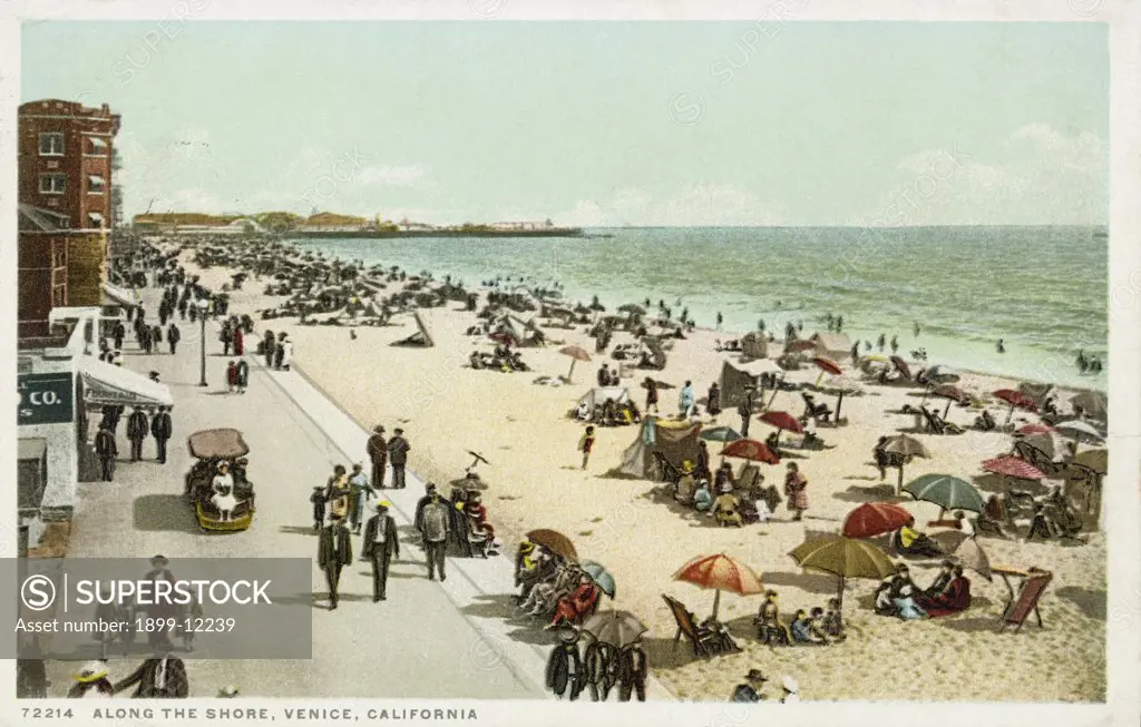 Along the Shore, Venice, California Postcard. ca. 1923, Along the Shore, Venice, California Postcard 