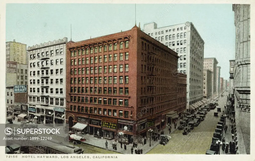 Hotel Hayward, Los Angeles, California Postcard. ca. 1905-1939, Hotel Hayward, Los Angeles, California Postcard 
