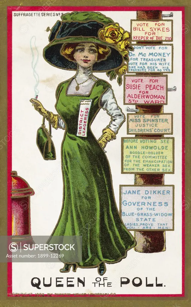 Queen of the Poll Postcard. 1909, Queen of the Poll Postcard 