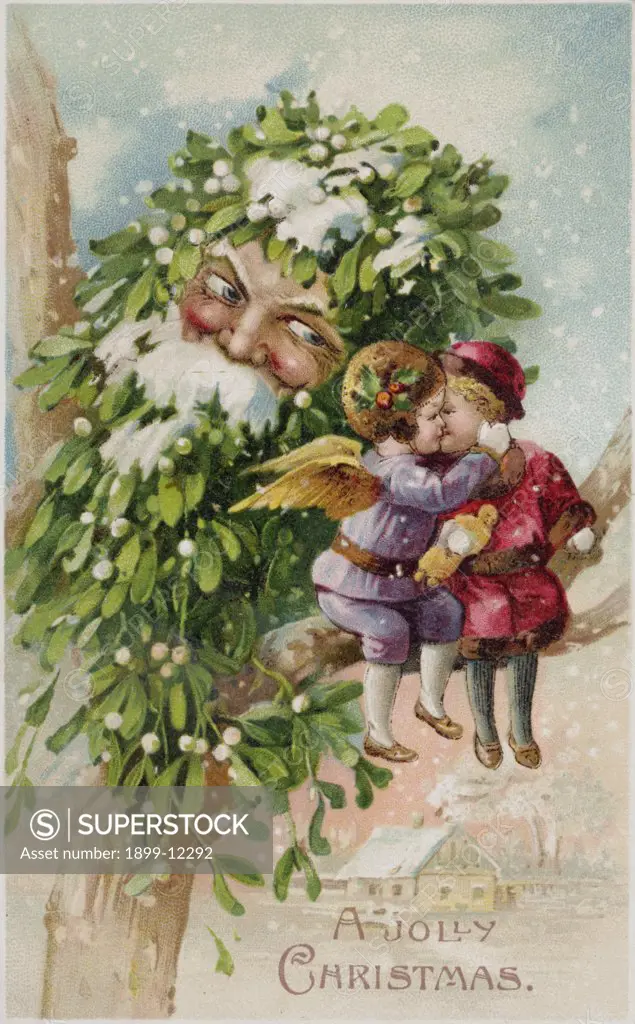 A Jolly Christmas Postcard. ca. 1880-1920, A Jolly Christmas Postcard 