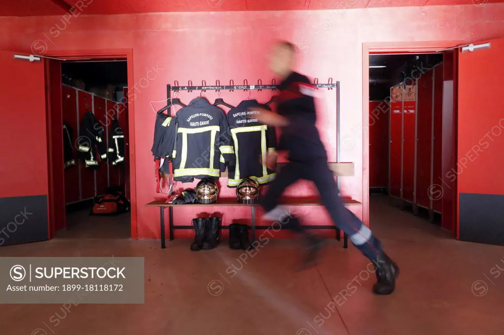 Fire department.  Firefighter.  French Sapeurs Pompiers. France. 