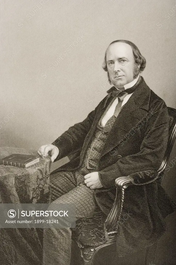 Thomas Wright,1810-1877. English antiquarian and writer.Engraved by D.J.Pound from a photograph by Maull and Polyblank. From the book ""The Drawing-Room Portrait Gallery of Eminent Personages"" Volume 2. Published in London 1859.