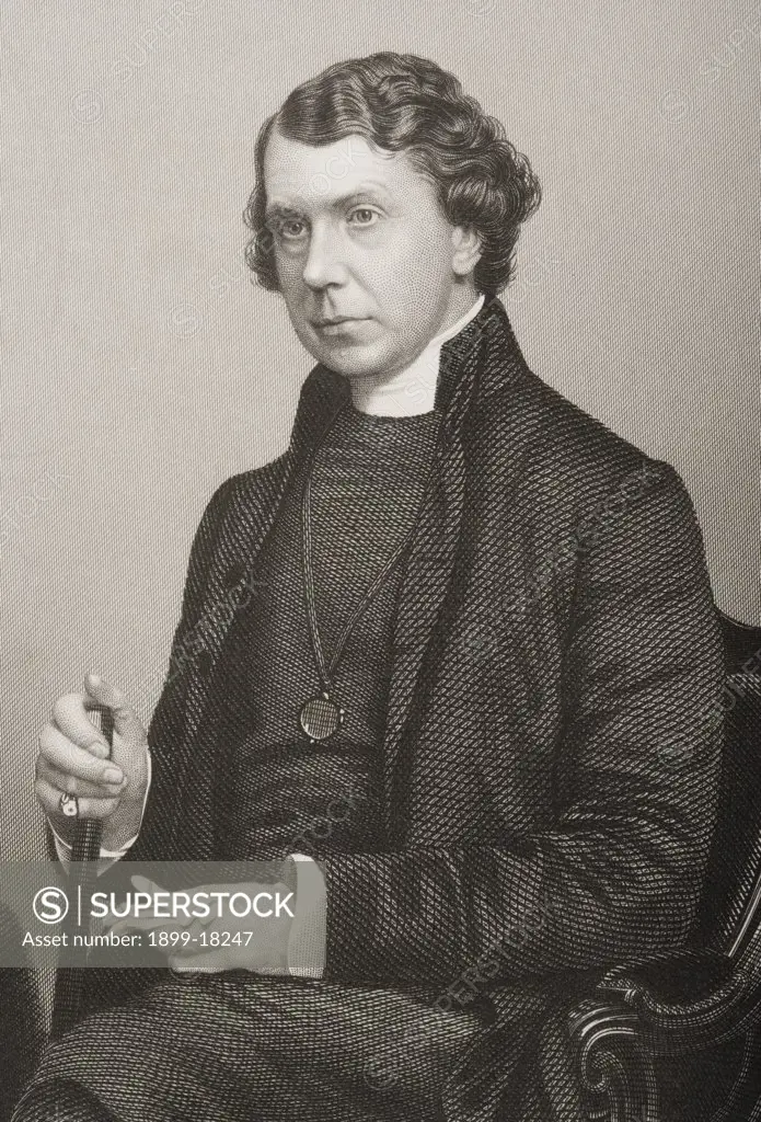 Archibald Campbell Tait, 1811-1882. Anglican divine, Archbishop of Canterbury. Engraved by D.J.Pound from a photograph by Mayall. From the book ""The Drawing-Room of Eminent Personages"" Volume 1. Published in London 1860