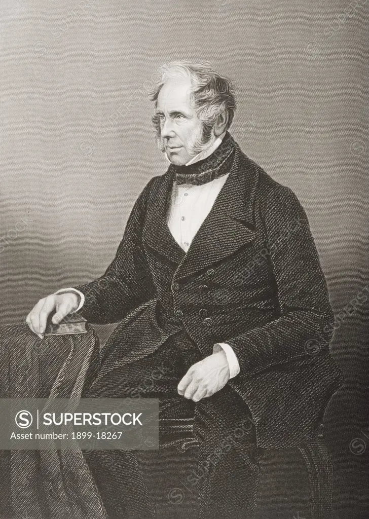 Henry John Temple 3rd.Viscount Palmerston, 1784-1865. Prime minister of England 6 February1855-19February1858: 12 June 1859-18 October 1865. Engraved by D.J. Pound from a photograph by Mayall. From the book ""The Drawing-Room Portrait Gallery of Eminent Personages"" Published in London 1859.