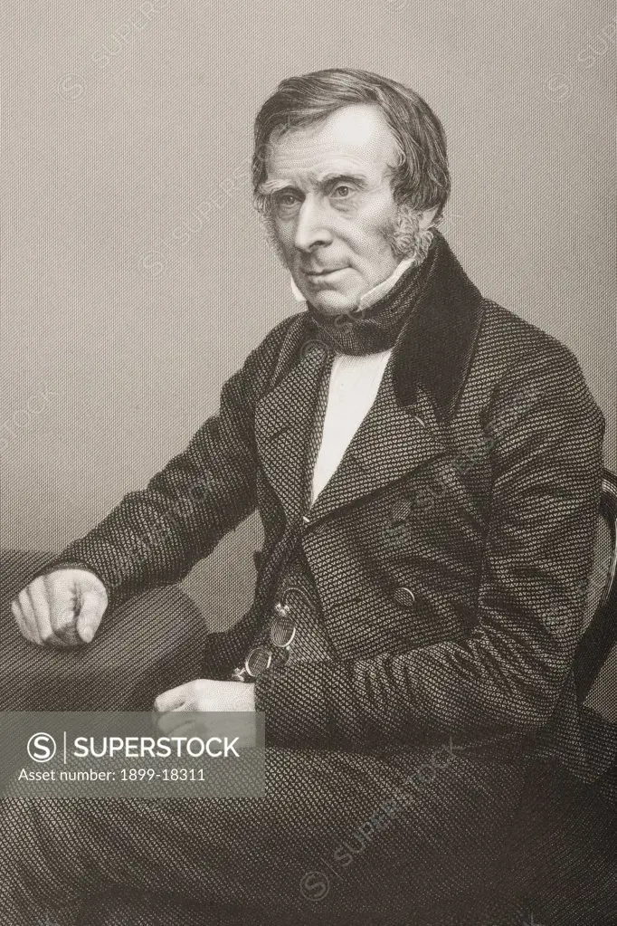 Sir Benjamin Collins Brodie, 1783-1862. British surgeon, philosopher, writer and statesman. Engraved by D.J.Pound from a photograph by Maull and Polyblank. From the book ""The Drawing-Room of Eminent Personages"" Volume 2. Published in London 1860