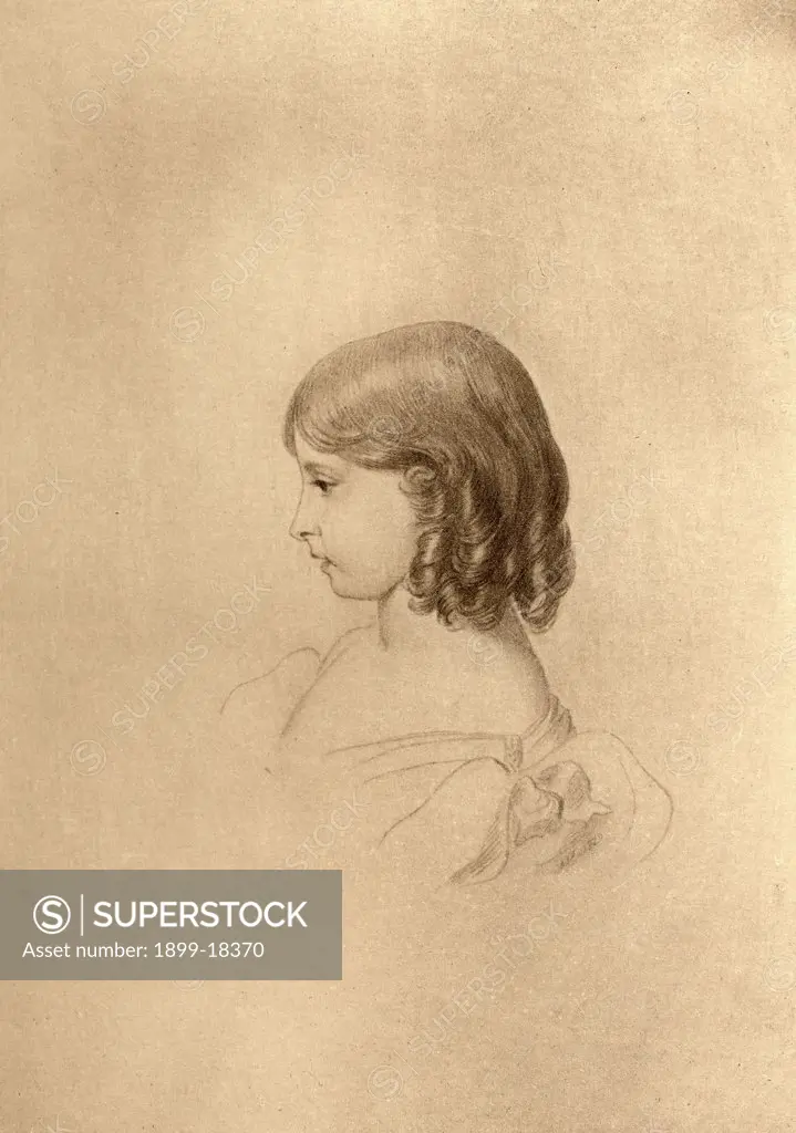 Princess Victoria, 1819-1901. From a portrait by R. J. Lane 1829. From the book ""The Girlhood of Queen Victoria"" 1832-1840. Published in London 1912.