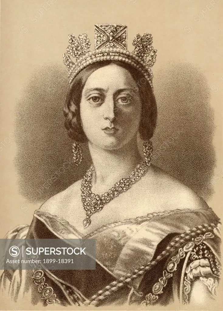 Queen Victoria,1819-1901. Princess Alexandrina Victoria of Saxe-Coburg. From the portrait by Winterhalter.