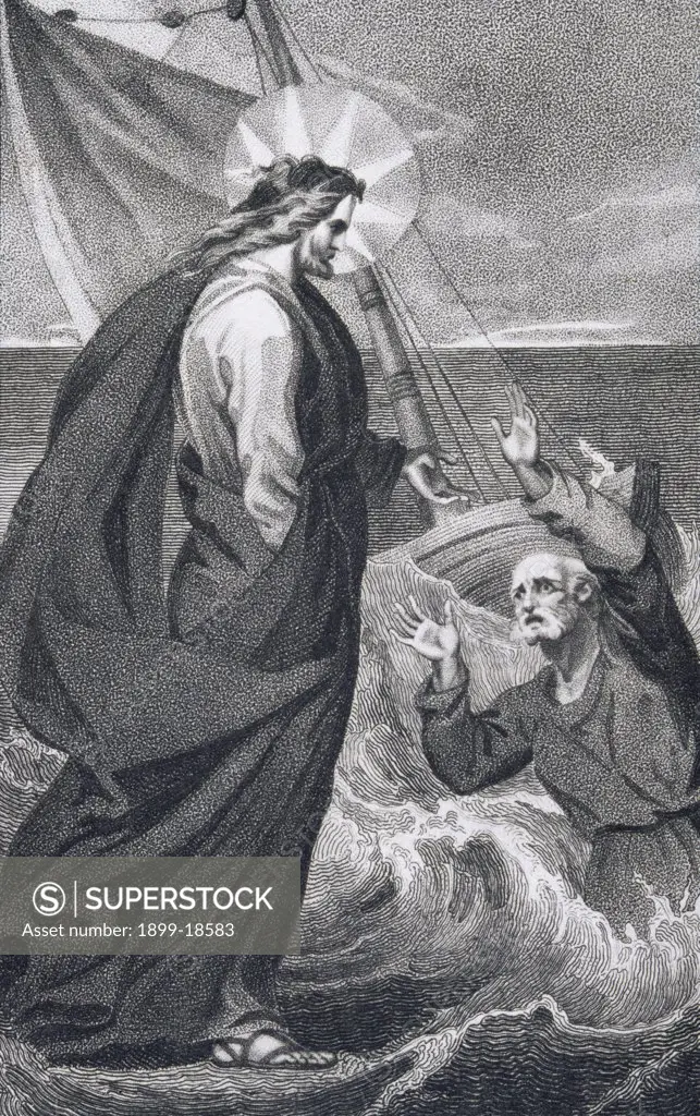 Christ Reproaching Peter from The History and Life of Our Blessed Lord and Saviour Jesus Christ by Reverend J. Milner, published by B. Crosby, 1808