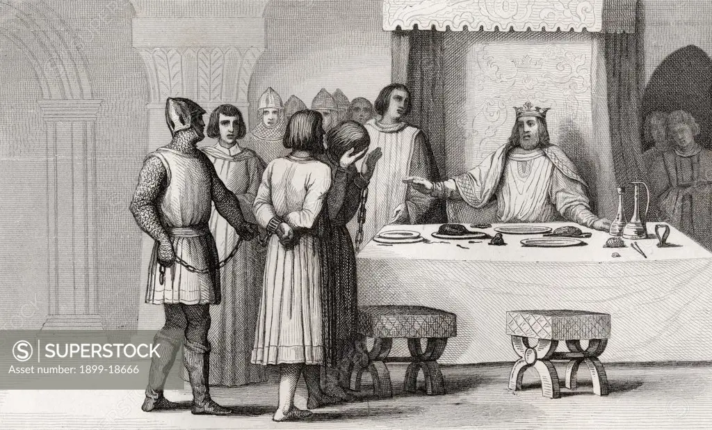 Robert The Pious 970 to 1031 forgives the conspirators from Histoire de France by Colart published circa 1840