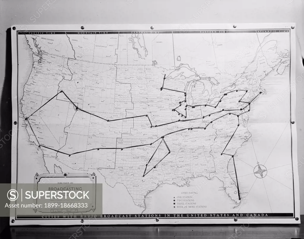 1938 United States broadcasting map .
