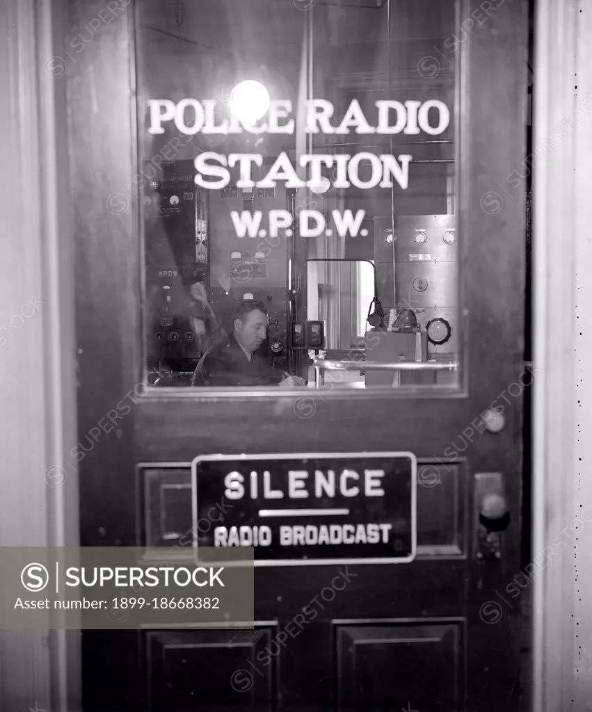 Front door of Police Radio Station circa 1938.
