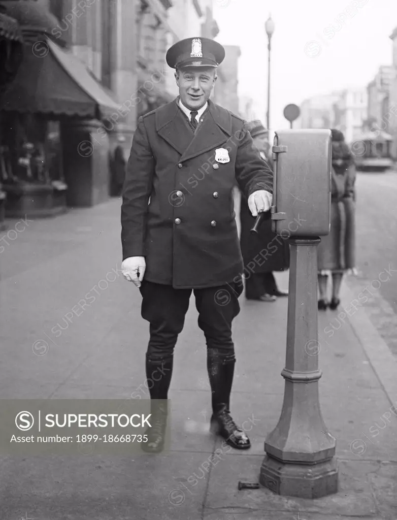 1930s Washington D.C. Policeman - Metropolitan police officer. Washington, D.C. circa 1932.
