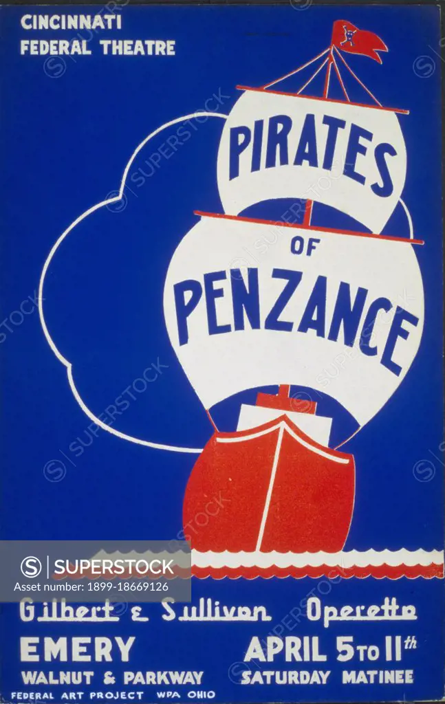 Cincinnati Federal Theatre presents 'Pirates of Penzance' a Gilbert & Sullivan operetta circa 1937.