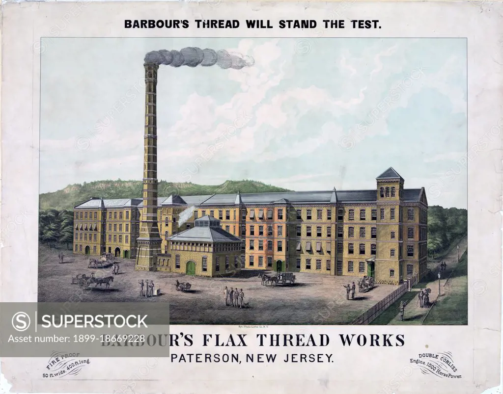 Barbour's flax thread works. Patterson, New Jersey.